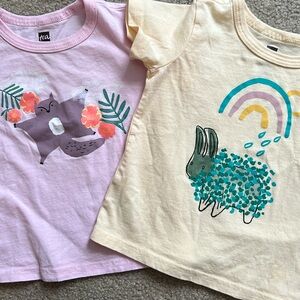 Two Tea Collection girls 12-18m summer T-shirts.